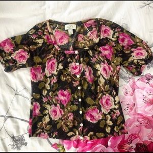 Ann Taylor Loft floral cardigan